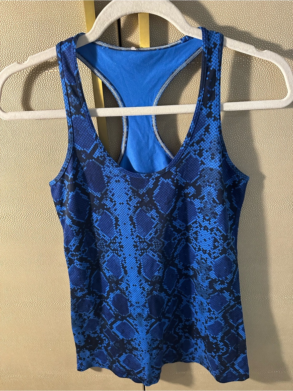 lululemon athletica Blue & Black Snake-Print Racerback One-Piece